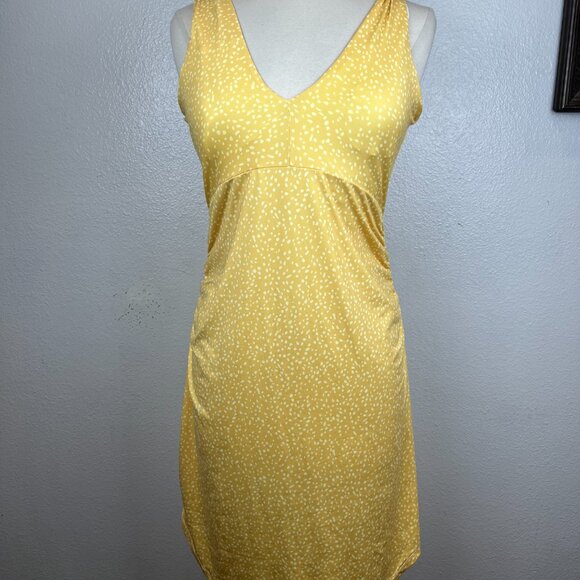 PrAna Yellow BIRCH SPOTS PEARL ISLA PERFORMANCE JERSEY DRESS SZ M - Picture 4 of 12